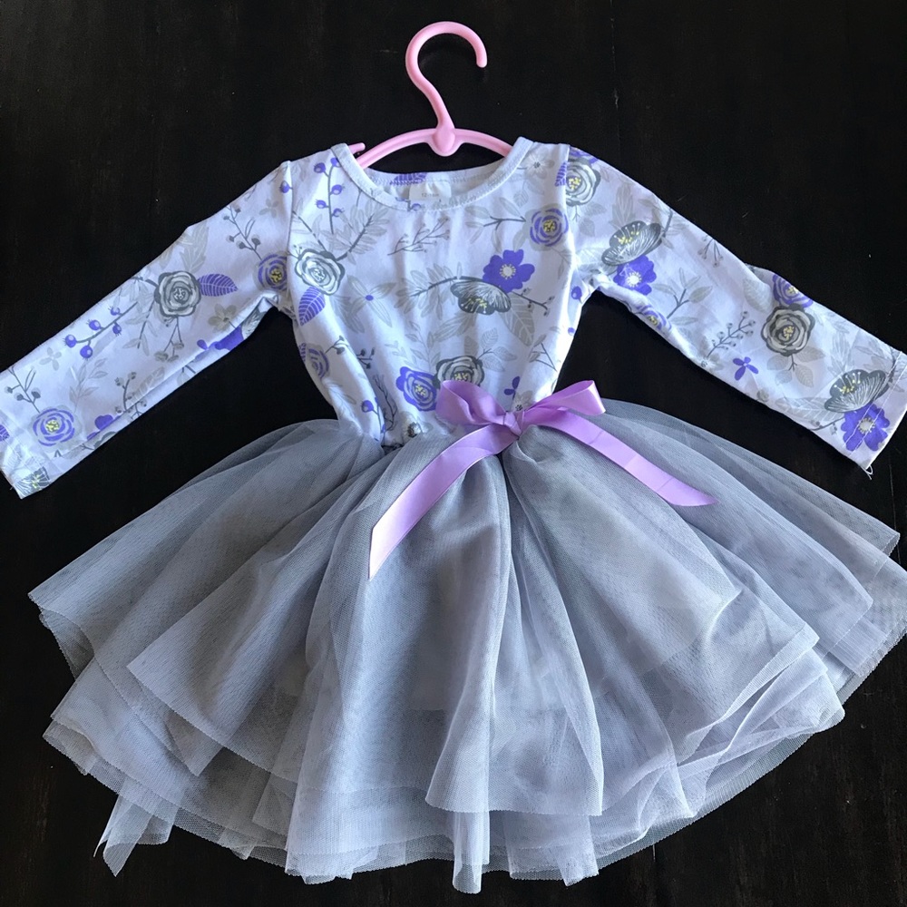 Baby toddler dress 12-18 months with tulle overlay